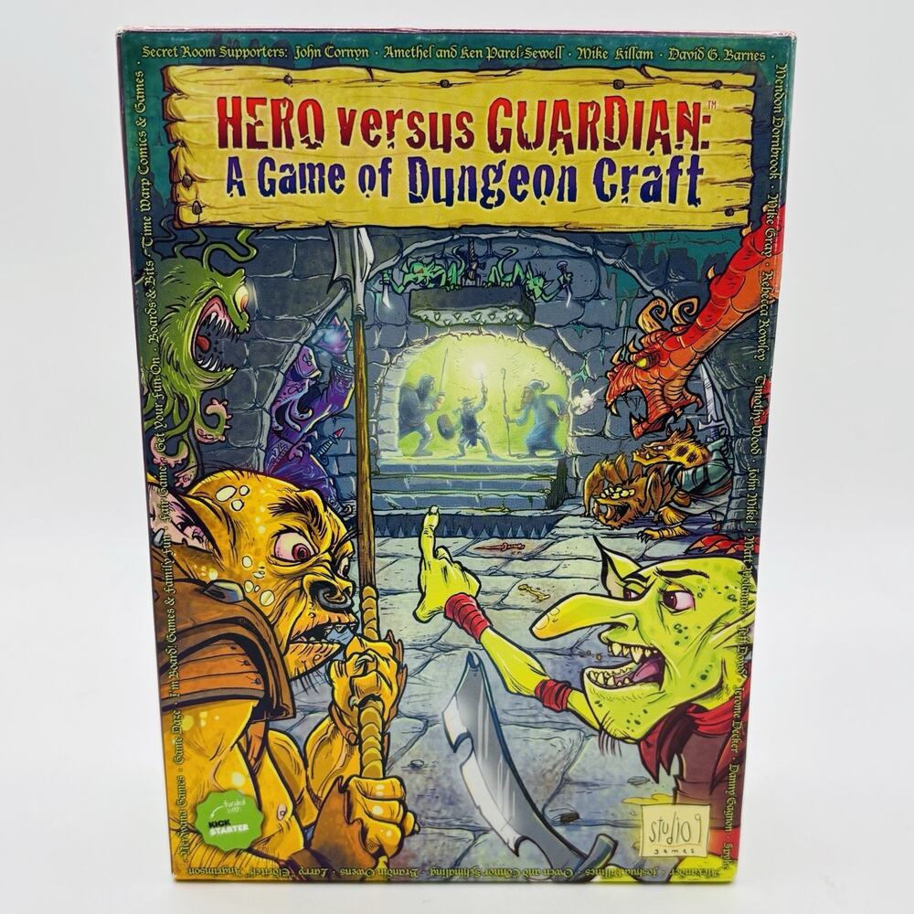Hero versus Guardian: A Game of Dungeon Craft! Kickstarter Studio 9 Dice & Cards